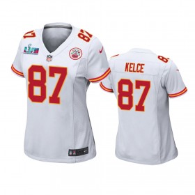 Tröjor Kansas City Chiefs Travis Kelce 87 Game Vit Super Bowl LVII - Dame